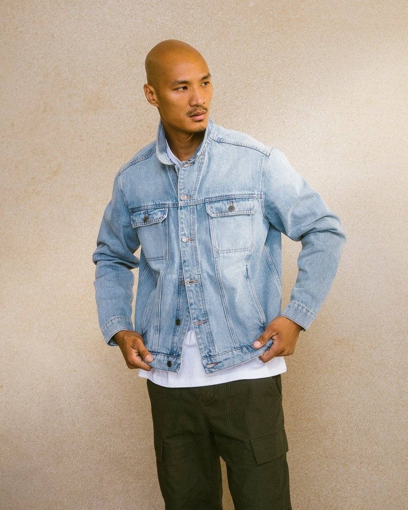 Light Washed Indigo OVO Trucker Jacket Outerwear | AT39-N0WL