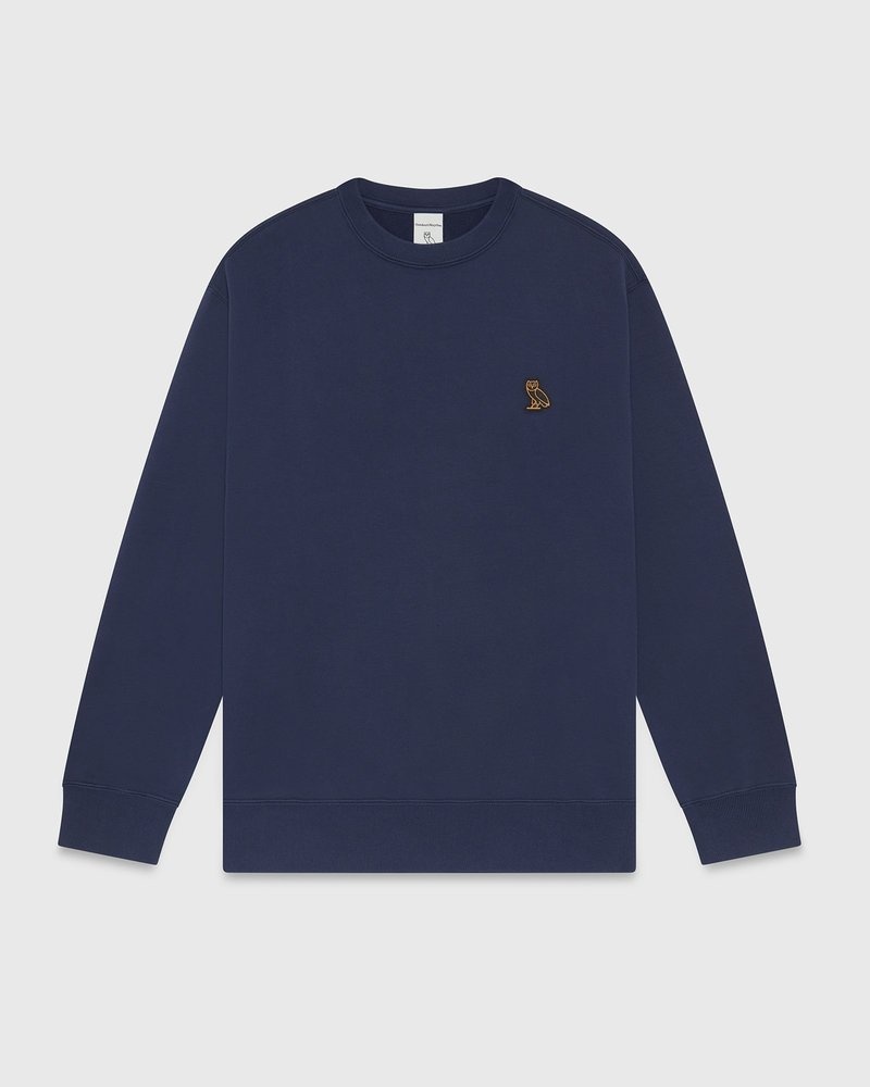 Navy OVO Classic Crewneck Sweaters | LA85-B6PO