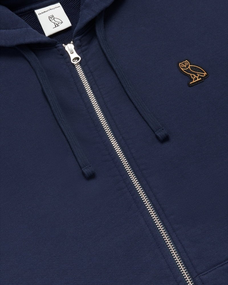 Navy OVO Classic Full-Zip Hoodie Sweaters | TC40-E1JV