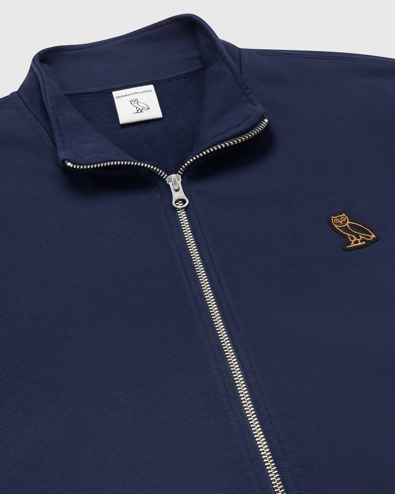 Navy OVO Classic Full-Zip Track Jacket Sweaters | SY86-M9RZ