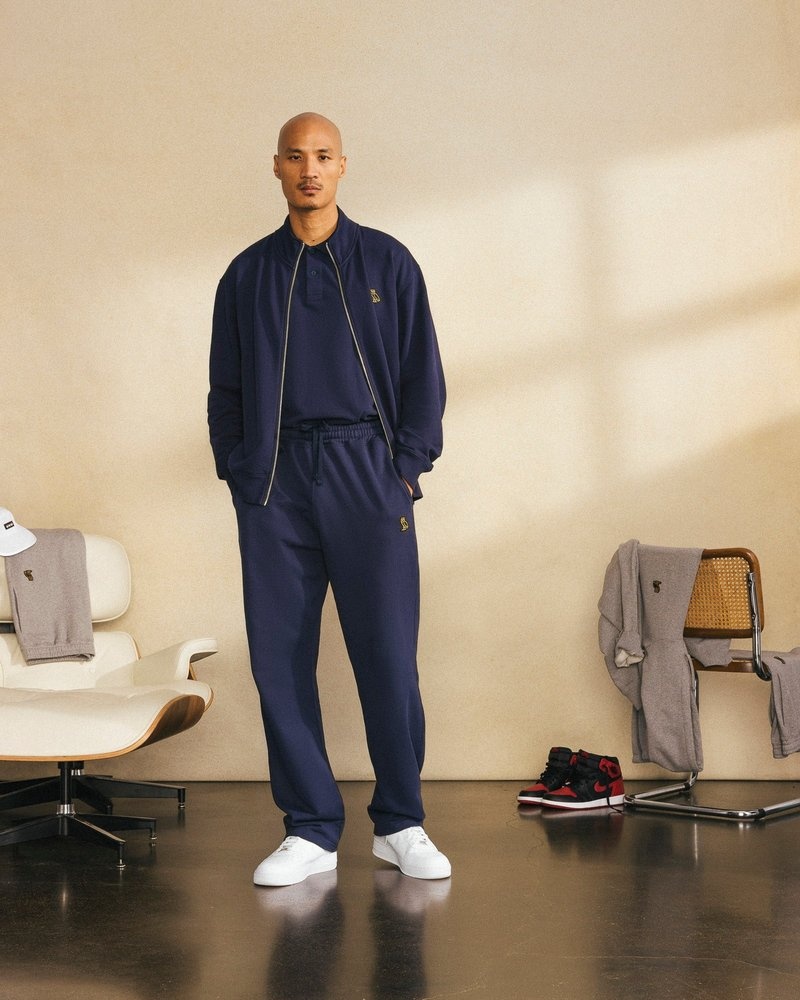 Navy OVO Classic Open Hem Sweatpant Bottoms | RI77-B3NH