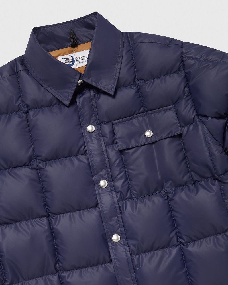 Navy OVO Crescent Down Works Down Shirt Outerwear | PN10-J4MQ