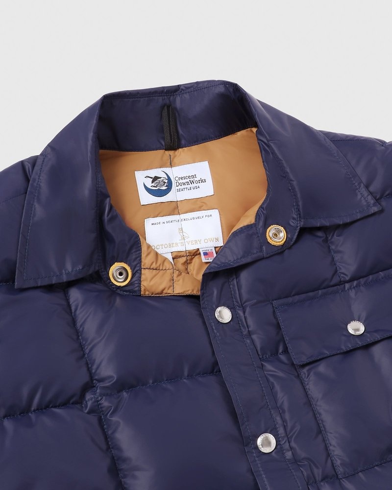 Navy OVO Crescent Down Works Down Shirt Outerwear | PN10-J4MQ