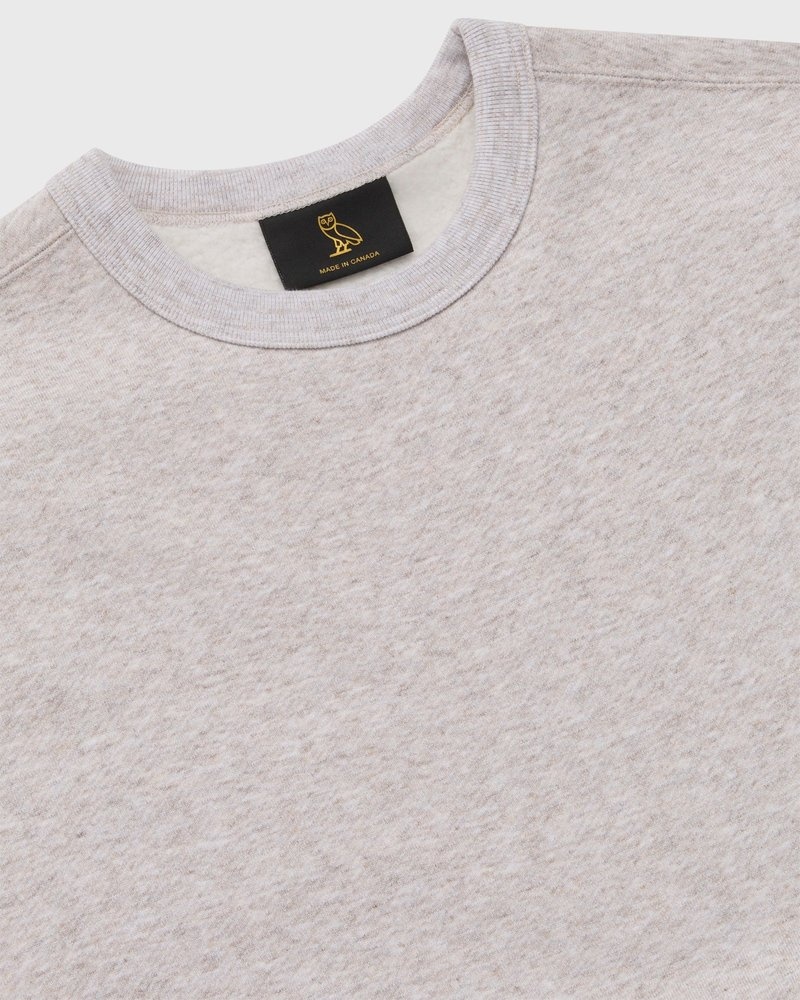 Oatmeal OVO Speckle Fleece Crewneck Sweaters | ZJ68-R1RX