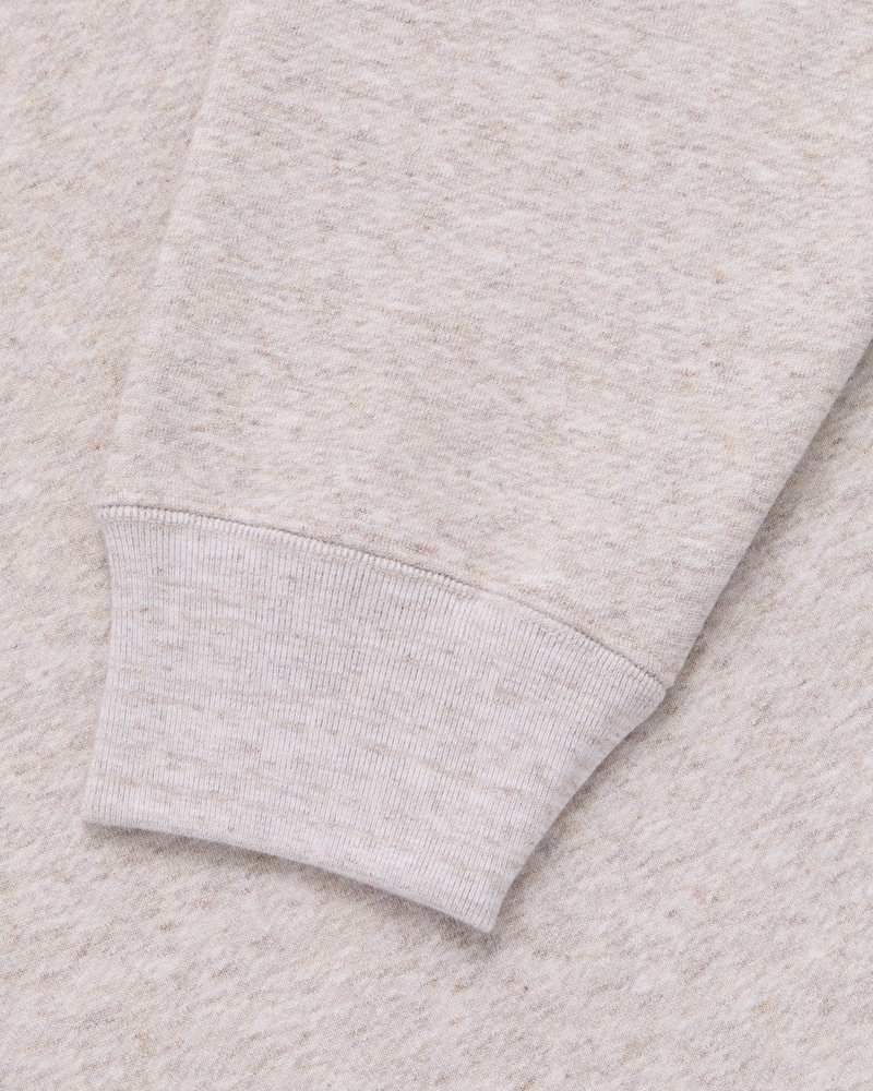 Oatmeal OVO Speckle Fleece Crewneck Sweaters | ZJ68-R1RX