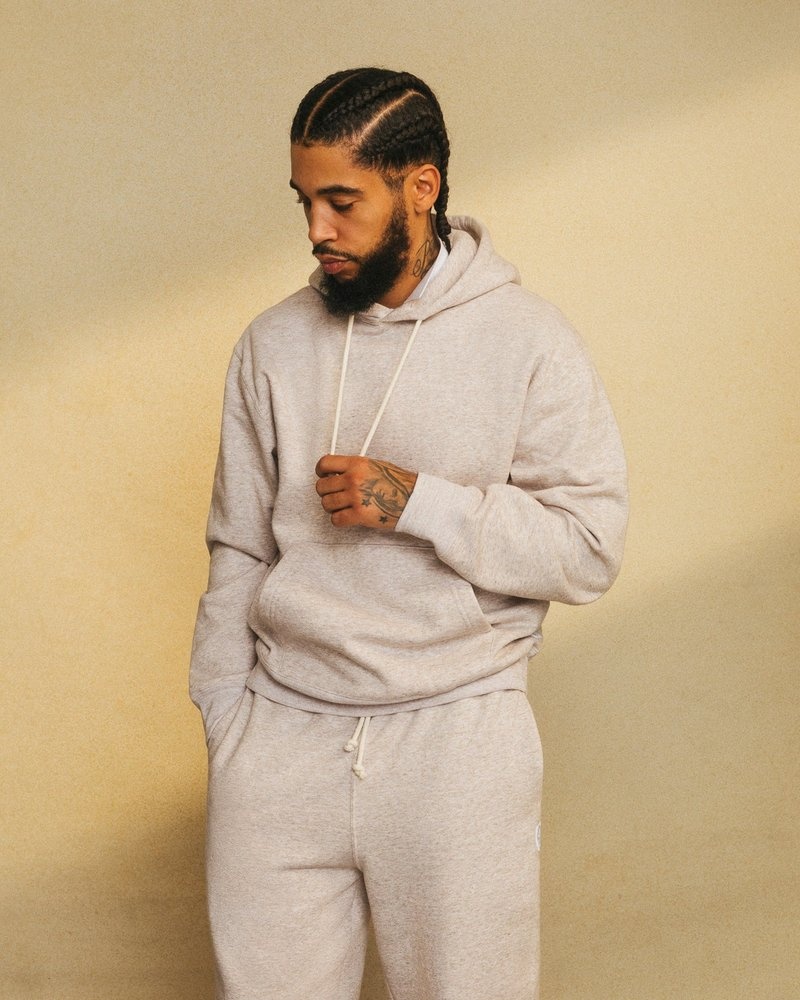 Oatmeal OVO Speckle Fleece Hoodie Sweaters | ZJ50-O7OG