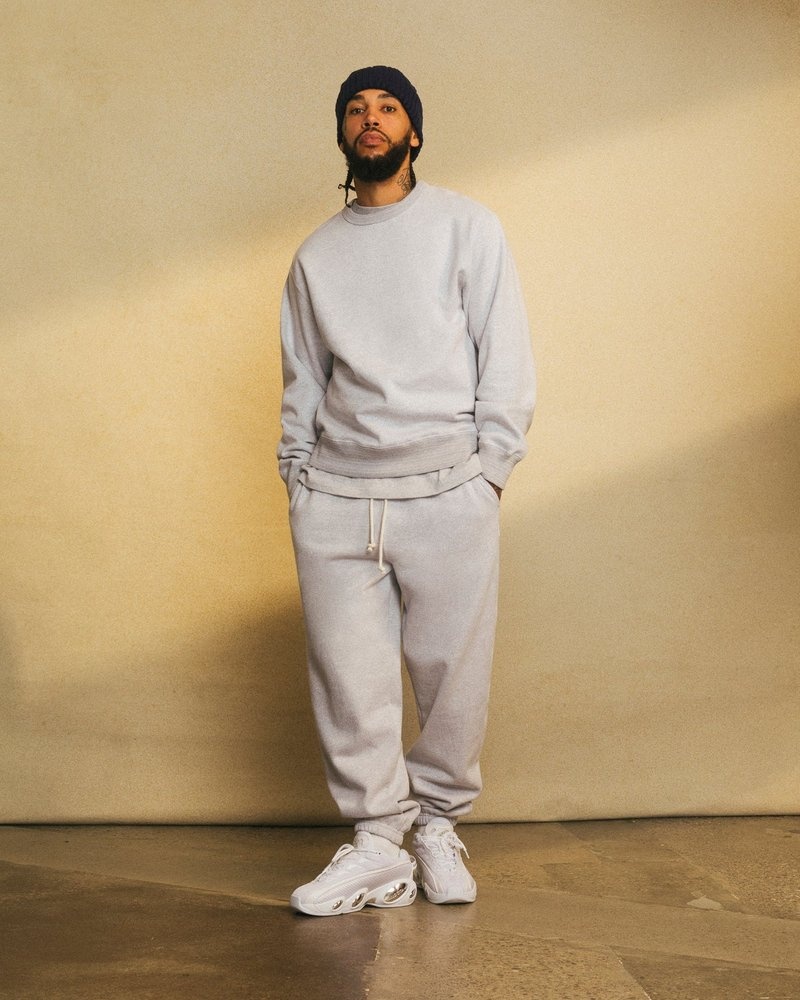 Oatmeal OVO Speckle Fleece Relaxed Fit Sweatpant Bottoms | XW88-G4SE