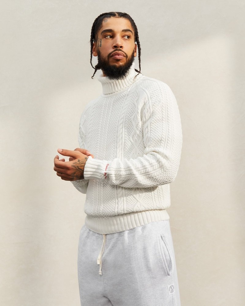 Off White OVO Cable Knit Turtleneck Sweater Tops | TE30-D0ZA