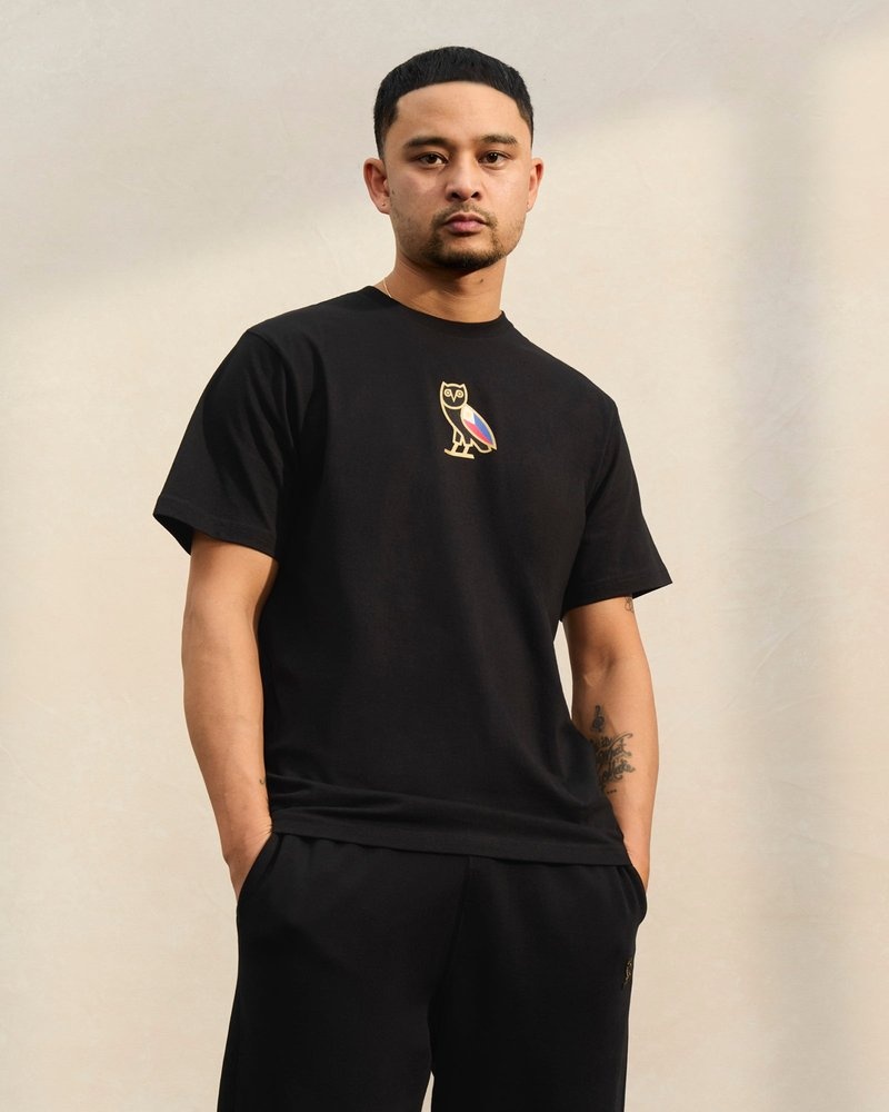 Philippines Black OVO International Mini OG T-Shirt T-Shirts | IQ34-R6VJ