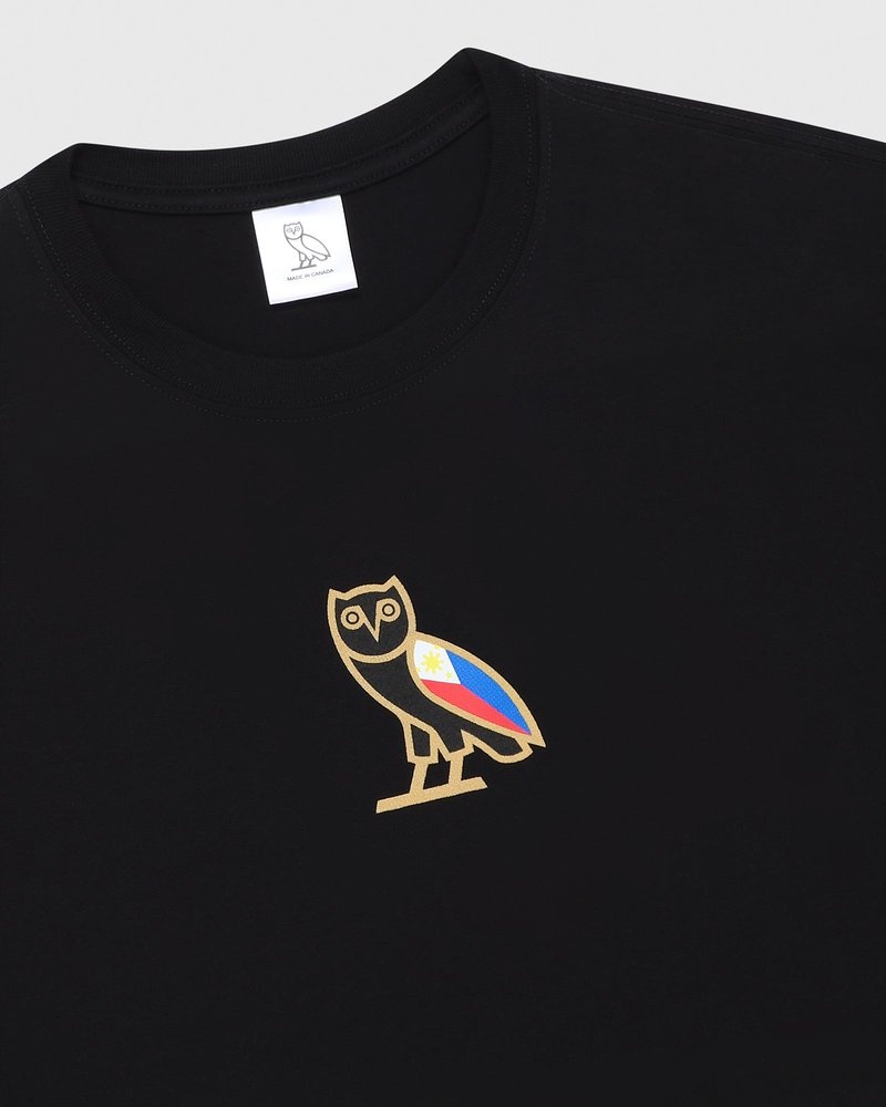 Philippines Black OVO International Mini OG T-Shirt T-Shirts | IQ34-R6VJ