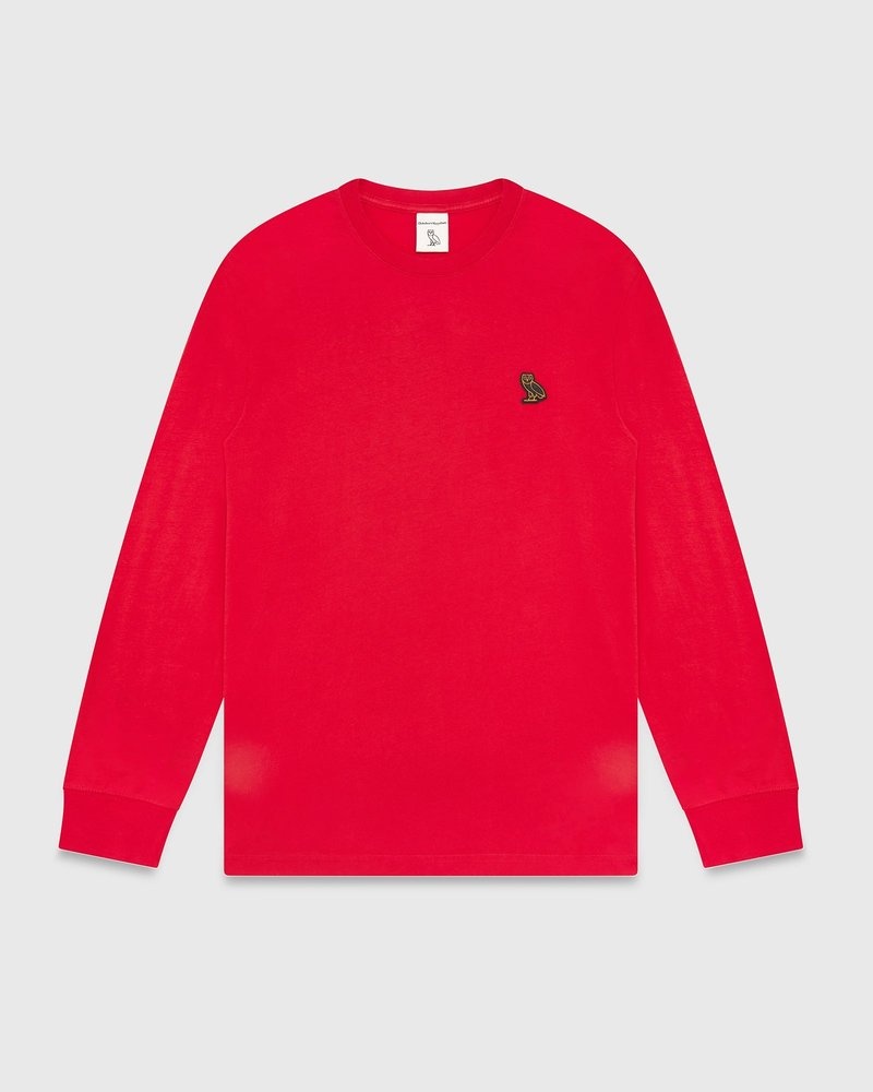 Red OVO Classic Longsleeve T-Shirt T-Shirts | ZI29-O3GQ