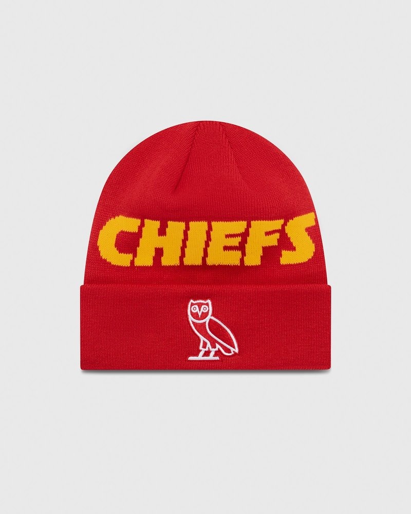 Red OVO NFL Kansas City Chiefs New Era Beanie Headwear | GC12-O5CH