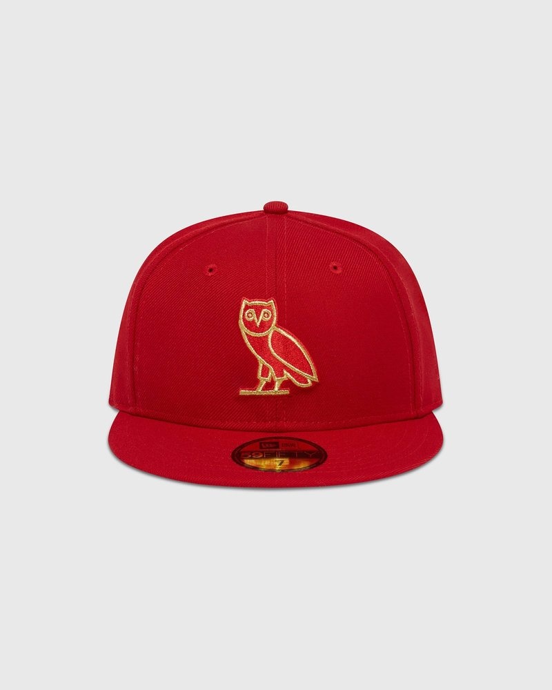 Red OVO New Era 59Fifty OG Fitted Cap Headwear | EL16-O4ZA