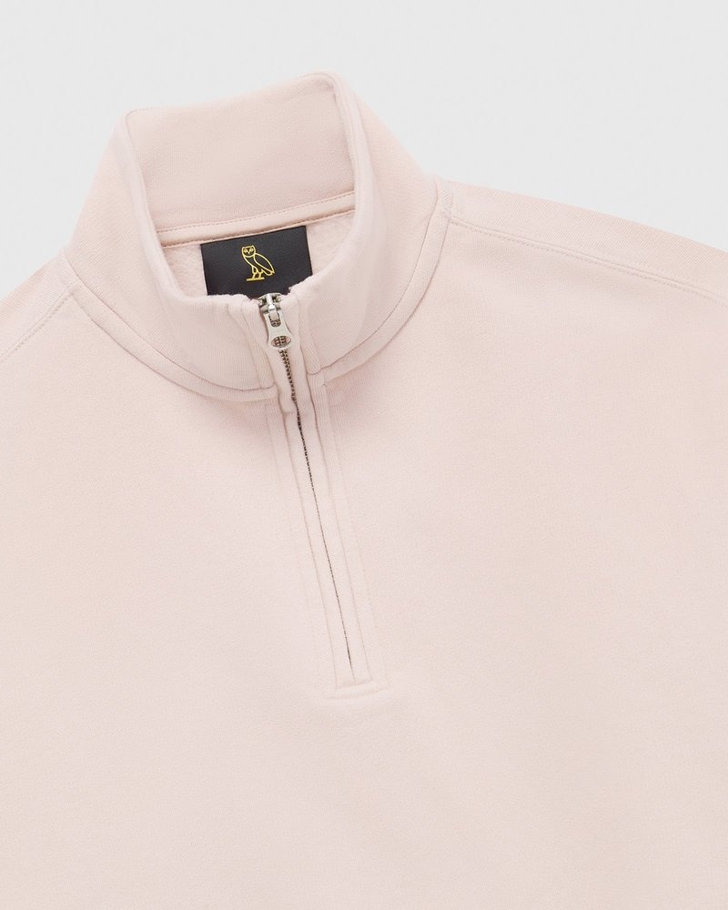 Rose Smoke OVO Quarter Zip Mockneck Sweatshirt Sweaters | VD44-E3AJ