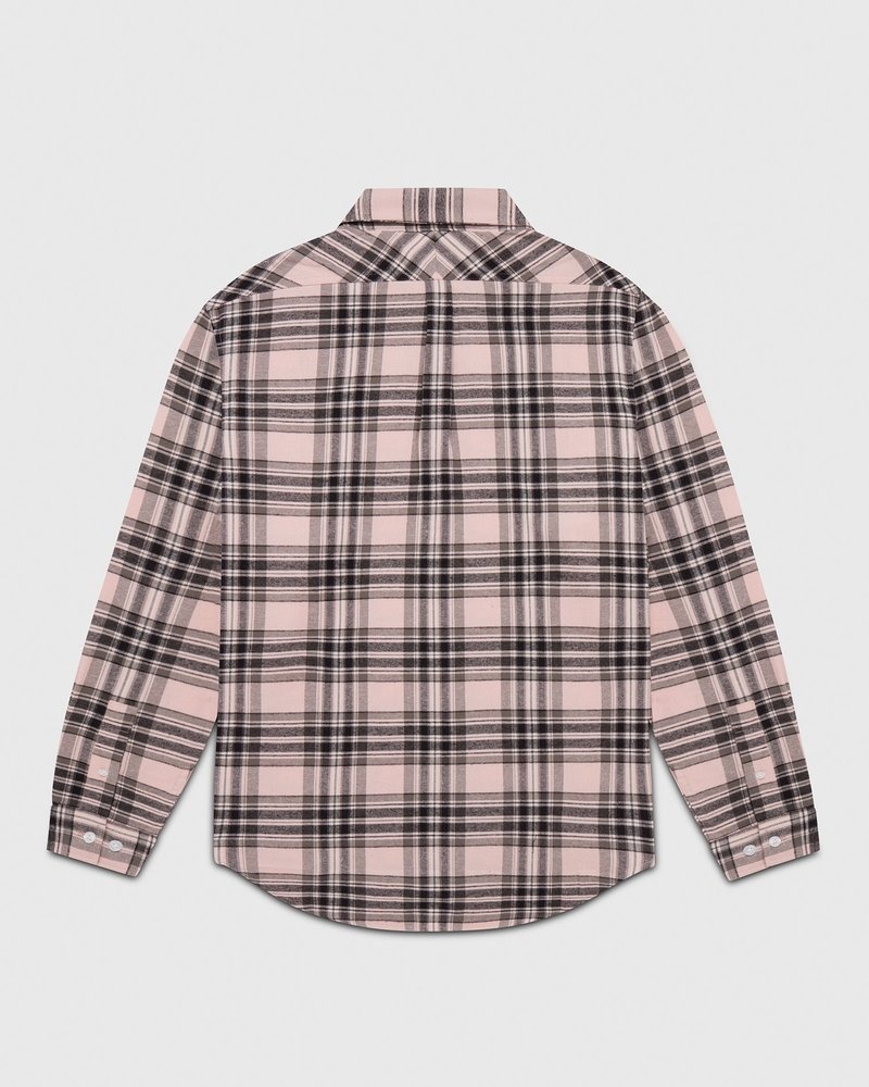 Salmon OVO Lightweight Plaid Flannel Shirt Tops | JE00-M4TA