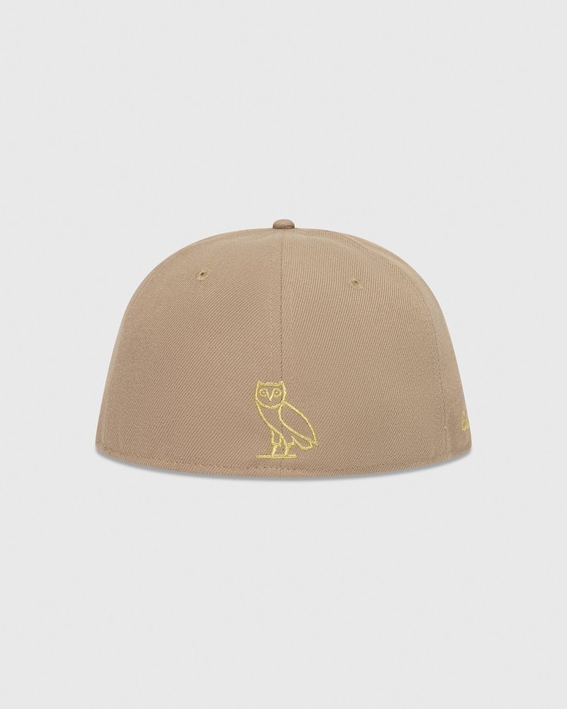 Sand OVO Pom Pom New Era 59Fifty Fitted Cap Headwear | KO69-F1ZO