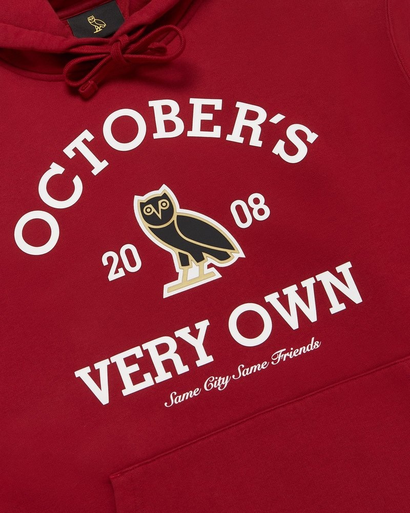 Scarlet OVO Collegiate Hoodie Sweaters | ZR31-P0MA