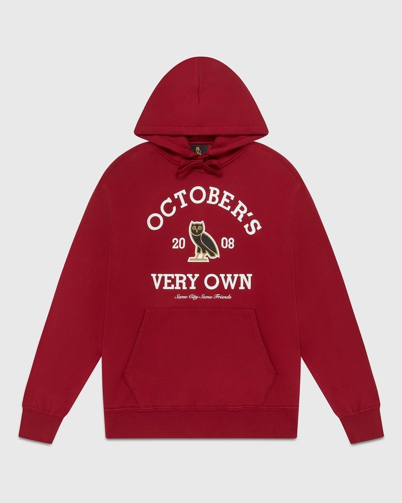 Scarlet OVO Collegiate Hoodie Sweaters | ZR31-P0MA