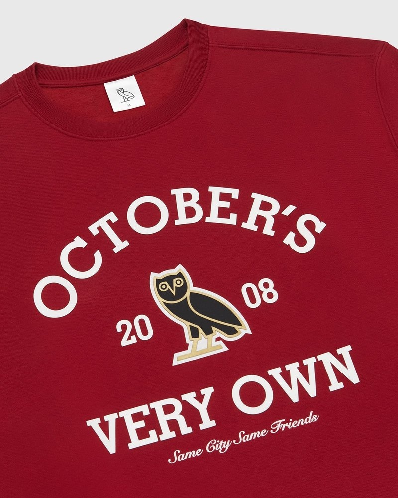 Scarlet OVO Collegiate Longsleeve T-Shirt T-Shirts | XY14-O7CV