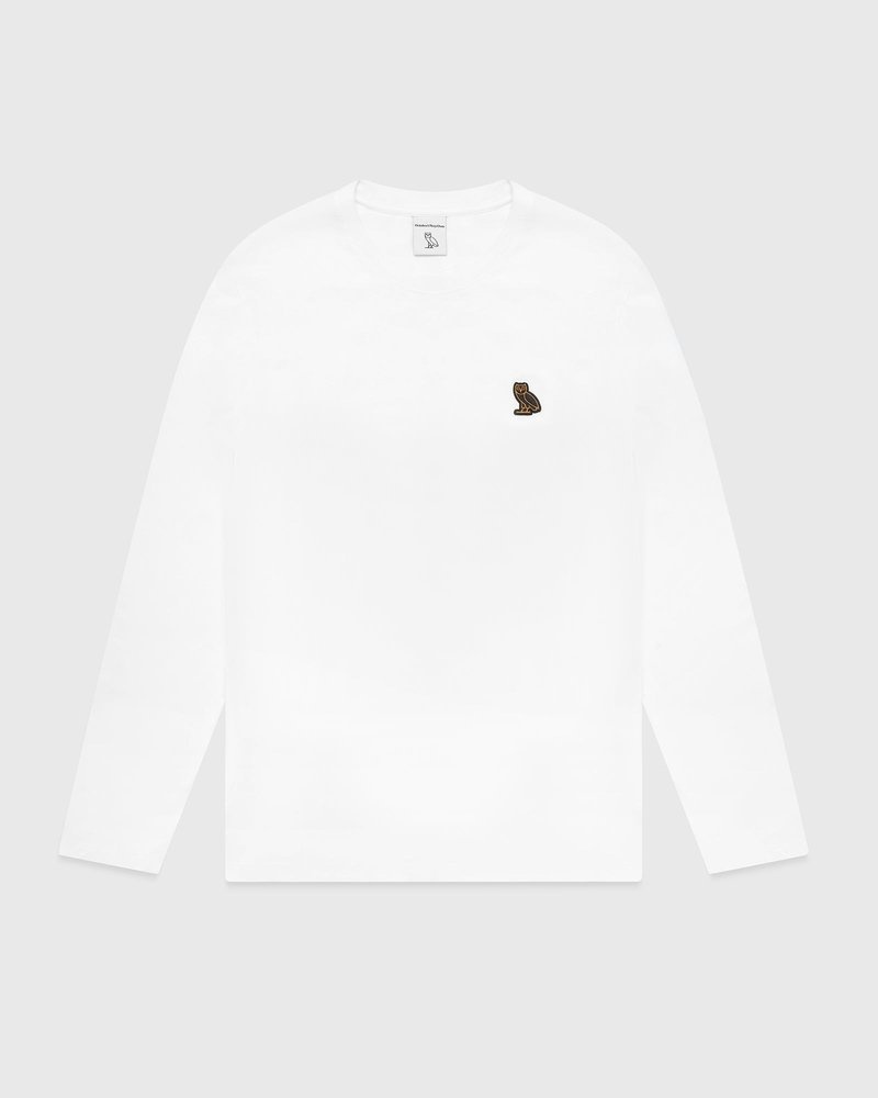 White OVO Classic Longsleeve T-Shirt T-Shirts | YM09-F7WK